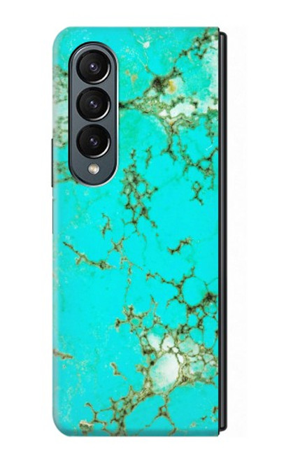 S2377 Turquoise Gemstone Texture Graphic Printed Case For Samsung Galaxy Z Fold 4