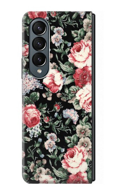 S2727 Vintage Rose Pattern Case For Samsung Galaxy Z Fold 4