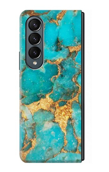 S2906 Aqua Turquoise Stone Case For Samsung Galaxy Z Fold 4