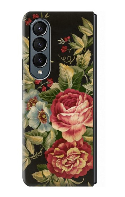 S3013 Vintage Antique Roses Case For Samsung Galaxy Z Fold 4