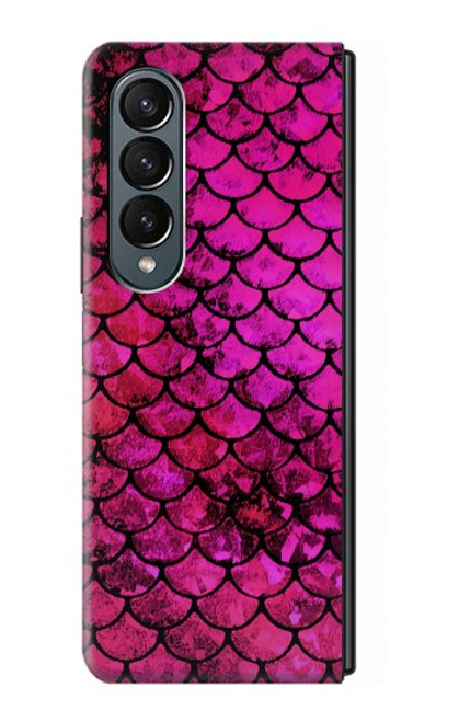 S3051 Pink Mermaid Fish Scale Case For Samsung Galaxy Z Fold 4