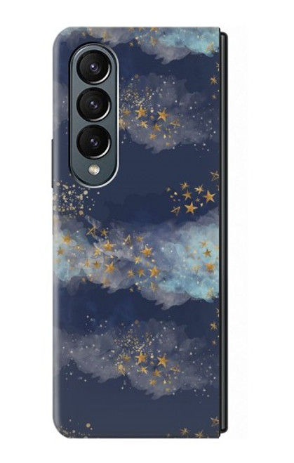 S3364 Gold Star Sky Case For Samsung Galaxy Z Fold 4