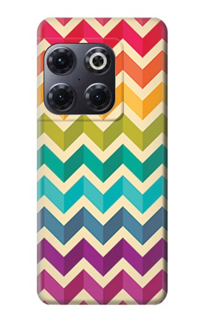 S2362 Rainbow Colorful Shavron Zig Zag Pattern Case For OnePlus 10T