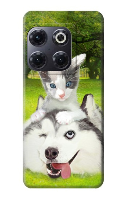 S3795 Kitten Cat Playful Siberian Husky Dog Paint Case For OnePlus 10T