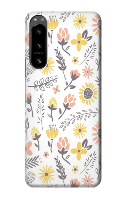 S2354 Pastel Flowers Pattern Case For Sony Xperia 5 IV