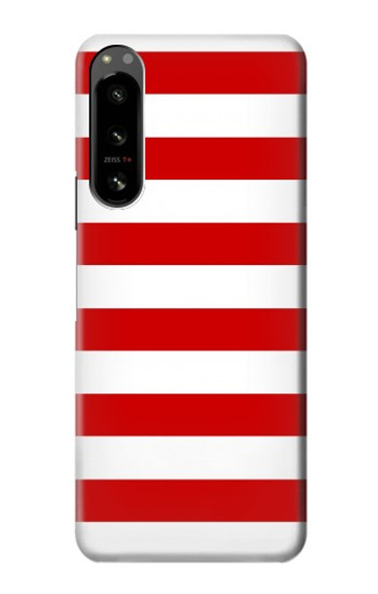 S2364 Red and White Striped Case For Sony Xperia 5 IV