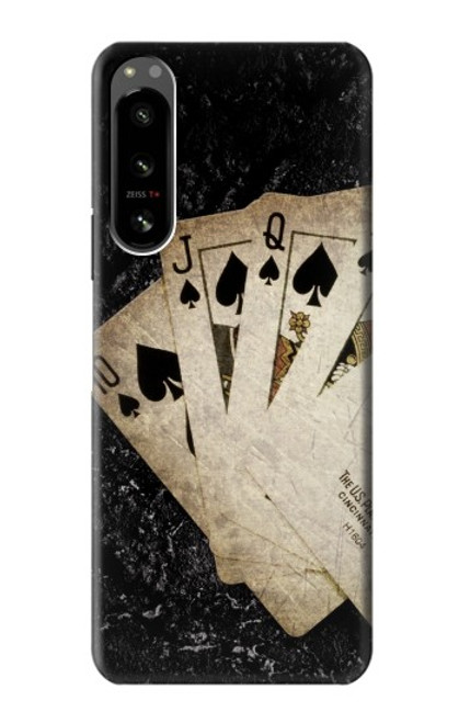 S3231 Vintage Royal Straight Flush Cards Case For Sony Xperia 5 IV