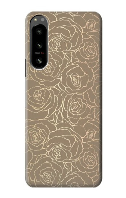 S3466 Gold Rose Pattern Case For Sony Xperia 5 IV