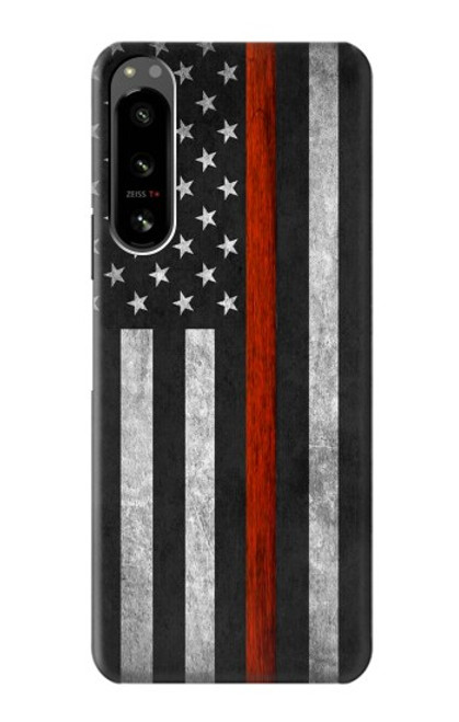 S3472 Firefighter Thin Red Line Flag Case For Sony Xperia 5 IV