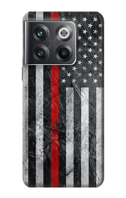 S3687 Firefighter Thin Red Line American Flag Case For OnePlus Ace Pro