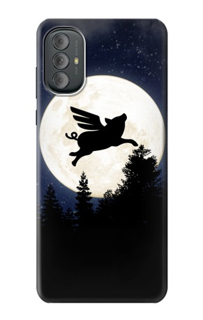 S3289 Flying Pig Full Moon Night Case For Motorola Moto G Power 2022, G Play 2023