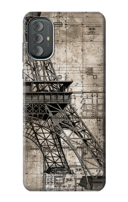 S3416 Eiffel Tower Blueprint Case For Motorola Moto G Power 2022, G Play 2023