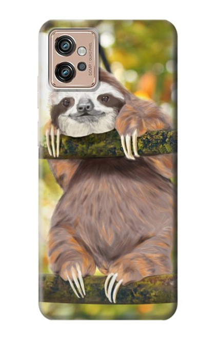 S3138 Cute Baby Sloth Paint Case For Motorola Moto G32