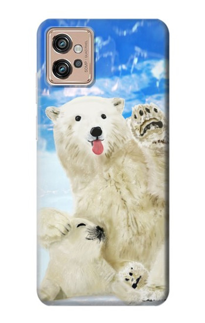 S3794 Arctic Polar Bear and Seal Paint Case For Motorola Moto G32