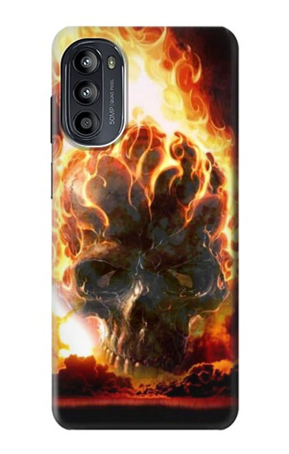 S0863 Hell Fire Skull Case For Motorola Moto G52, G82 5G