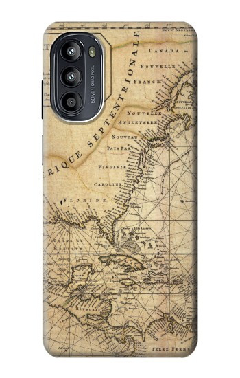 S2506 Exploration North America Map Case For Motorola Moto G52, G82 5G