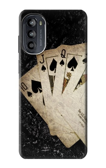 S3231 Vintage Royal Straight Flush Cards Case For Motorola Moto G52, G82 5G