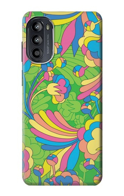 S3273 Flower Line Art Pattern Case For Motorola Moto G52, G82 5G