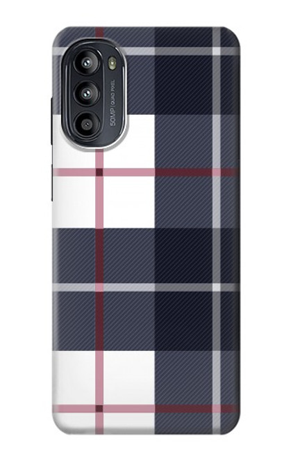 S3452 Plaid Fabric Pattern Case For Motorola Moto G52, G82 5G