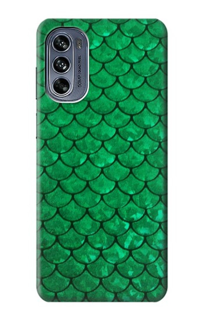 S2704 Green Fish Scale Pattern Graphic Case For Motorola Moto G62 5G