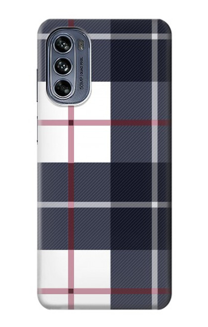 S3452 Plaid Fabric Pattern Case For Motorola Moto G62 5G