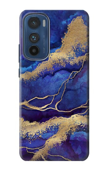 S3906 Navy Blue Purple Marble Case For Motorola Edge 30