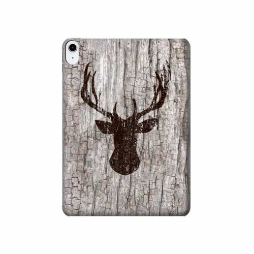 S2505 Reindeer Head Old Wood Texture Graphic Hard Case For iPad 10.9 (2022)