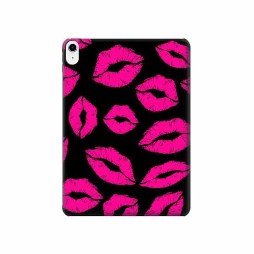 S2933 Pink Lips Kisses on Black Hard Case For iPad 10.9 (2022)