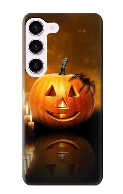 S1083 Pumpkin Spider Candles Halloween Case For Samsung Galaxy S23