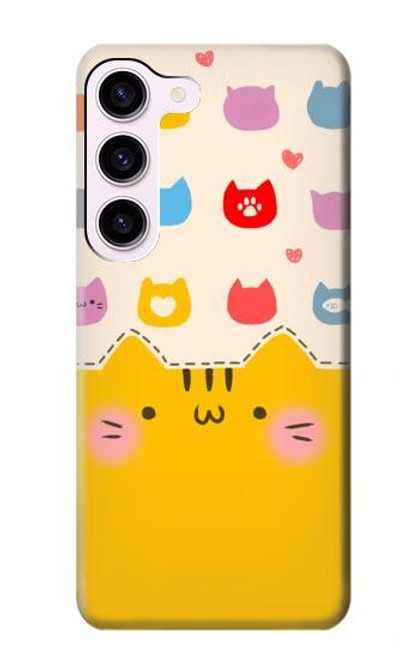 S2442 Cute Cat Cartoon Funny Case For Samsung Galaxy S23