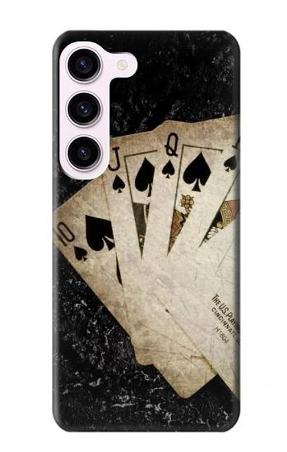 S3231 Vintage Royal Straight Flush Cards Case For Samsung Galaxy S23