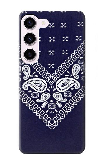 S3357 Navy Blue Bandana Pattern Case For Samsung Galaxy S23