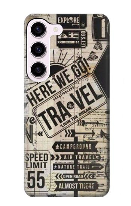S3441 Vintage Travel Case For Samsung Galaxy S23