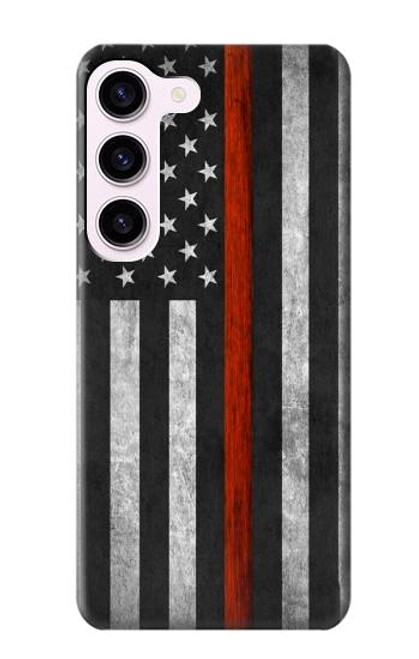 S3472 Firefighter Thin Red Line Flag Case For Samsung Galaxy S23