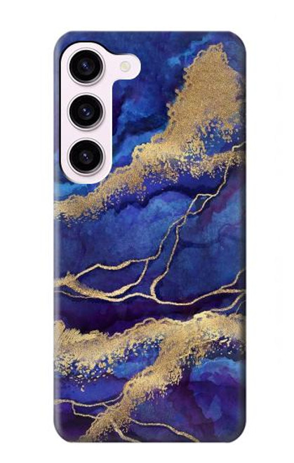 S3906 Navy Blue Purple Marble Case For Samsung Galaxy S23