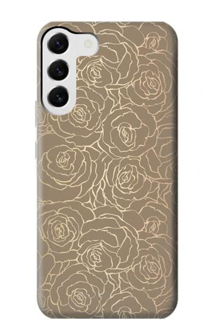 S3466 Gold Rose Pattern Case For Samsung Galaxy S23 Plus
