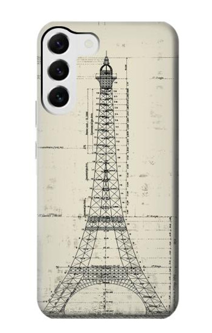 S3474 Eiffel Architectural Drawing Case For Samsung Galaxy S23 Plus