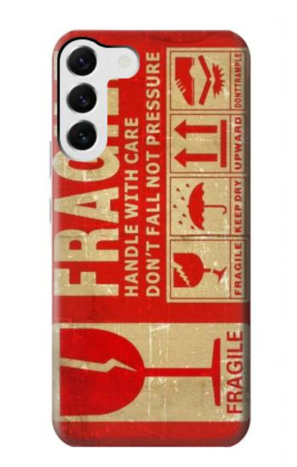 S3552 Vintage Fragile Label Art Case For Samsung Galaxy S23 Plus