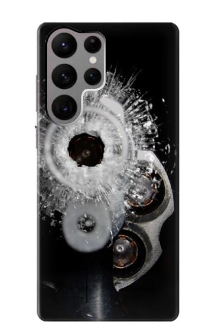 S2387 Gun Bullet Hole Glass Case For Samsung Galaxy S23 Ultra