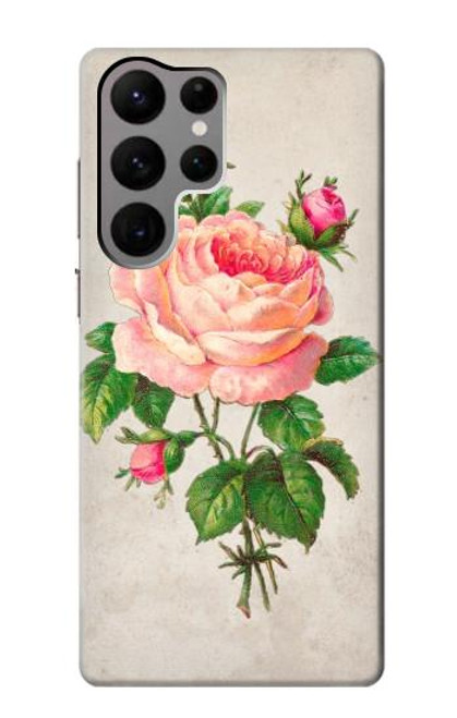 S3079 Vintage Pink Rose Case For Samsung Galaxy S23 Ultra