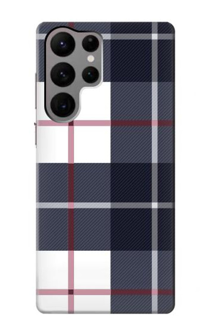 S3452 Plaid Fabric Pattern Case For Samsung Galaxy S23 Ultra