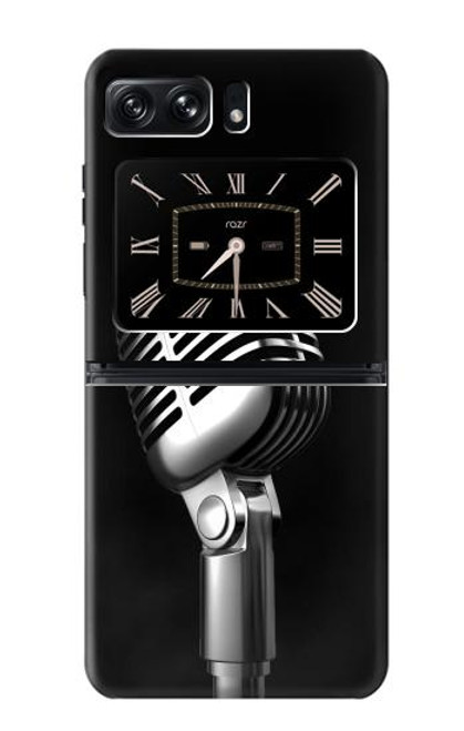 S1672 Retro Microphone Jazz Music Case For Motorola Moto Razr 2022
