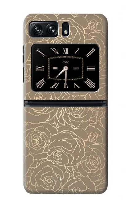 S3466 Gold Rose Pattern Case For Motorola Moto Razr 2022