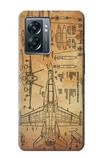 S3868 Aircraft Blueprint Old Paper Case For OnePlus Nord N300