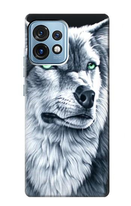 S0123 Grim White Wolf Case For Motorola Edge+ (2023), X40, X40 Pro, Edge 40 Pro