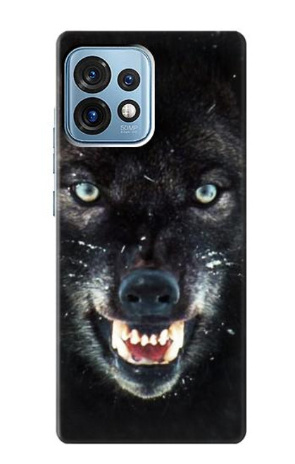 S2823 Black Wolf Blue Eyes Face Case For Motorola Edge+ (2023), X40, X40 Pro, Edge 40 Pro