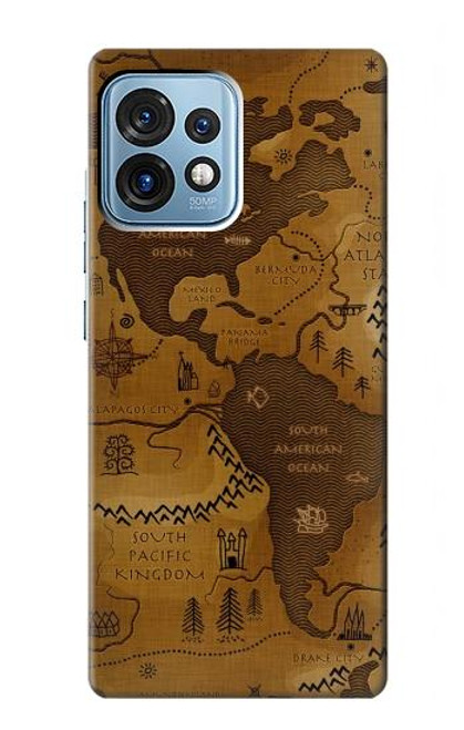 S2861 Antique World Map Case For Motorola Edge+ (2023), X40, X40 Pro, Edge 40 Pro