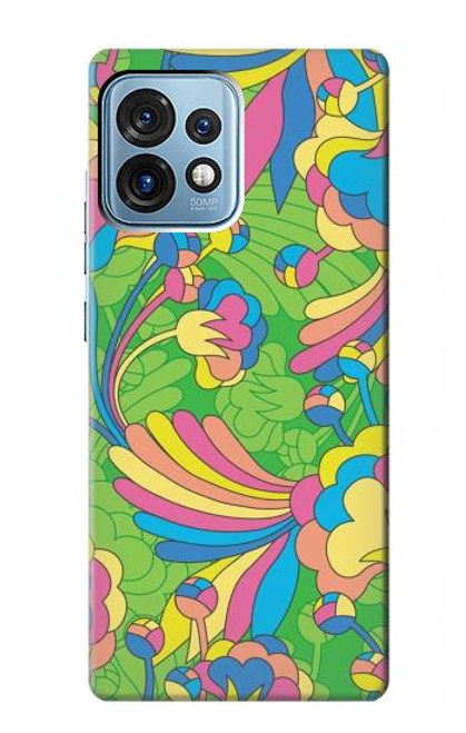 S3273 Flower Line Art Pattern Case For Motorola Edge+ (2023), X40, X40 Pro, Edge 40 Pro