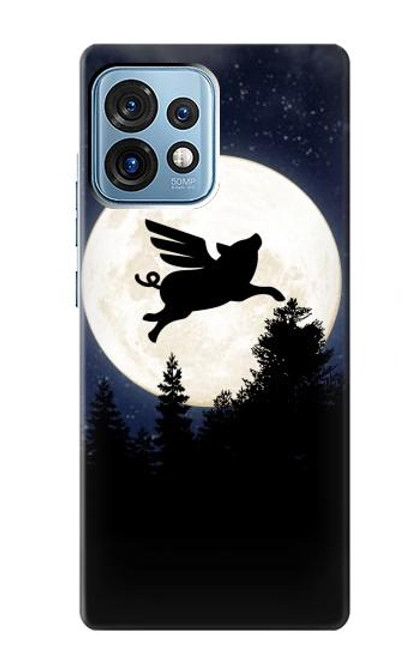 S3289 Flying Pig Full Moon Night Case For Motorola Edge+ (2023), X40, X40 Pro, Edge 40 Pro
