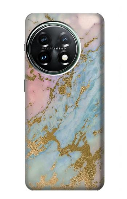 S3717 Rose Gold Blue Pastel Marble Graphic Printed Case For OnePlus 11